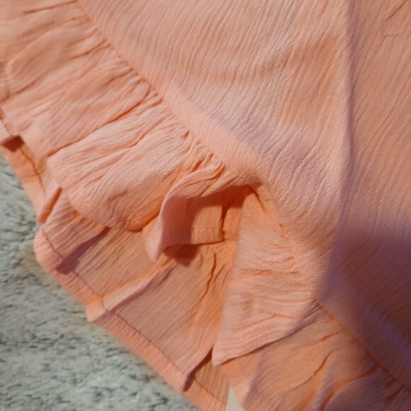 Asos Design Women's Flutter Frill Crinkle Beach Short Pink - Picture 4 of 8